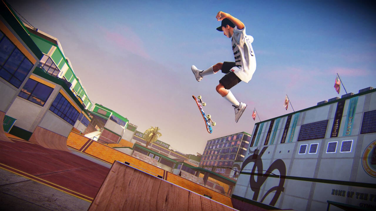 Skater skates prior to imminent glitch apocalypse