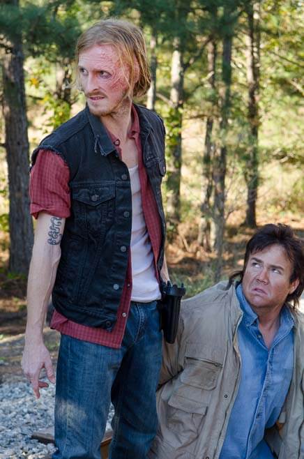 Dwight holding Eugene hostage