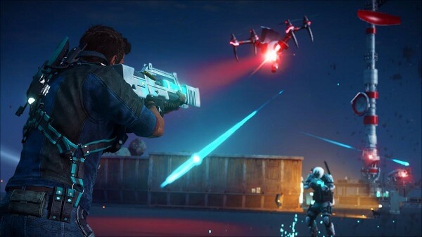Rico fighting battling enemies of Sky Fortress