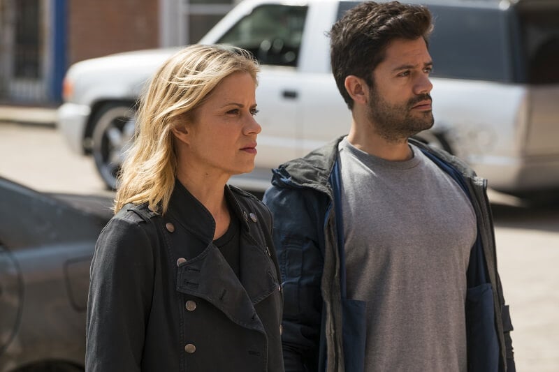 Fear the Walking Dead Madison and Oscar looking on