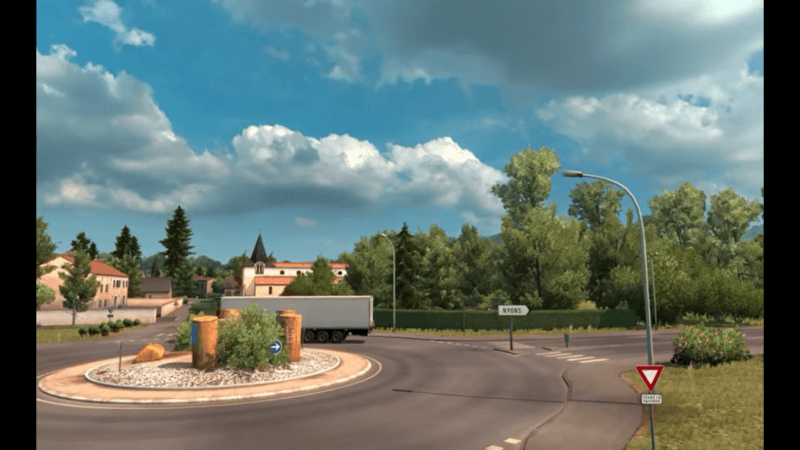 Euro Truck Simulator 2 Be wary of those roundabouts, lest you might tip in Euro Truck Simulator 2.