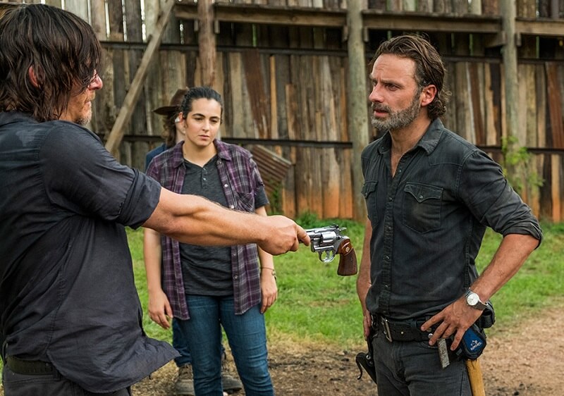 Daryl giving Rick back his Revolver on The Walking Dead