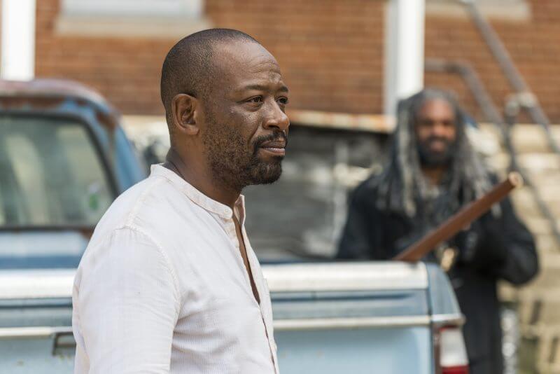 Morgan looks on after an encounter with the Saviors