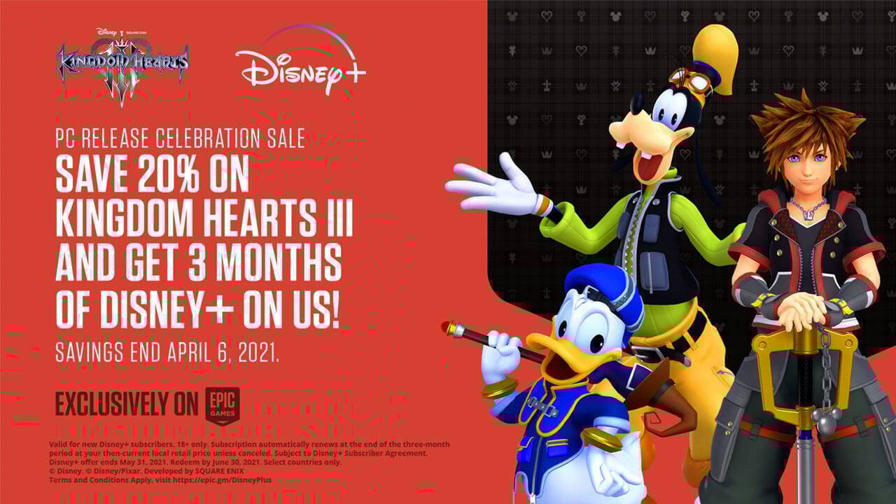 Kingdom Hearts Epic Store Disney+ promo