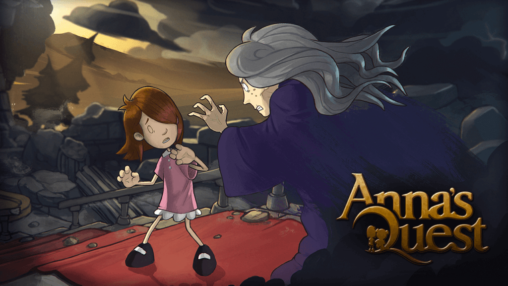 Anna's Quest point-and-click girl running from hag