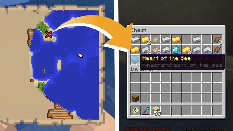 minecraft heart of the sea location