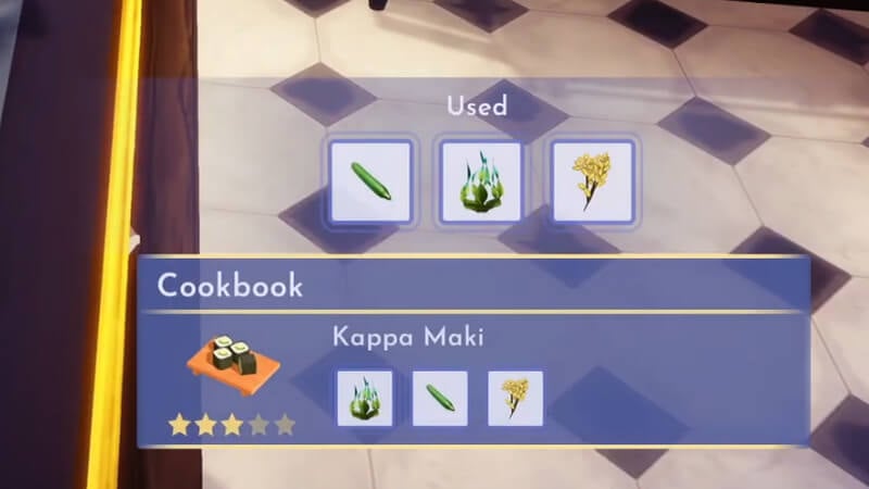 Kappa Maki Recipe in Disney Dreamlight Valley