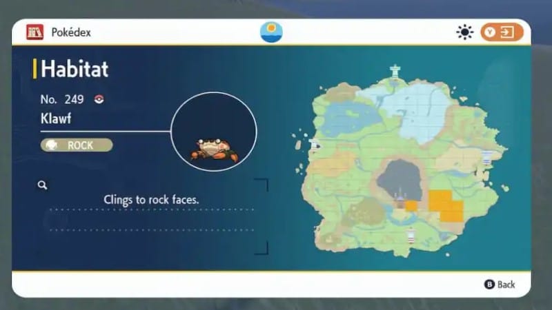 Pokémon Scarlet and Violet Find and Catch Klawf