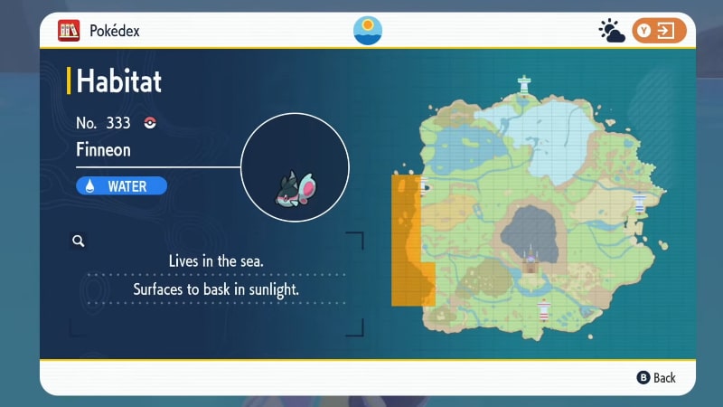Map Location For Farming Finneon Scales in Pokémon Scarlet and Violet