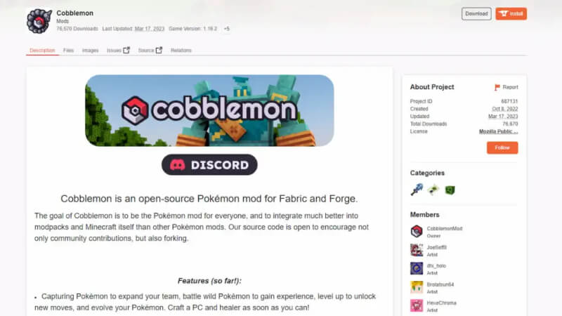 Cobblemon Mod Minecraft