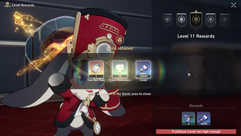 Claiming Level Up Rewards in Honkai Star Rail
