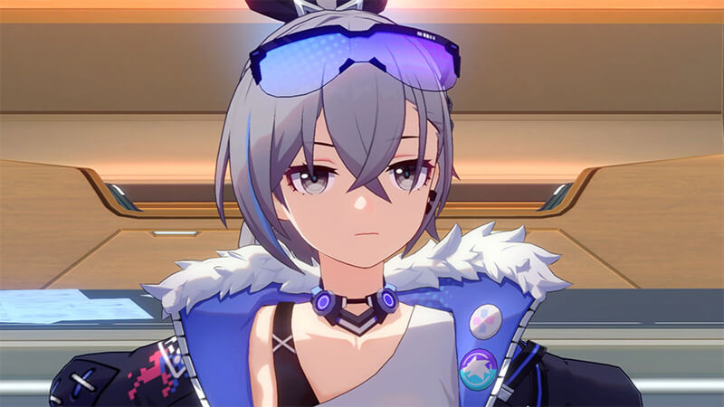 A picture of Silver Wolf in game, from Honkai: Star Rail.