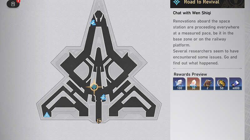 Map Location to Chat with Wen Shiqi in Honkai: Star Rail