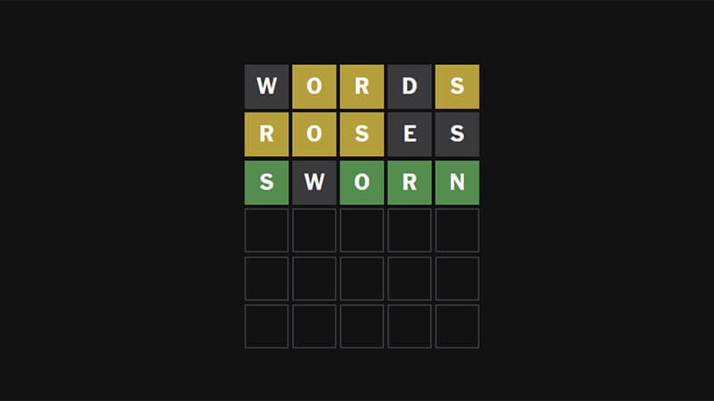An example of trying to find the Wordle answer.