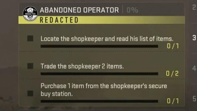 Abandoned Operator DMZ Mission objectives