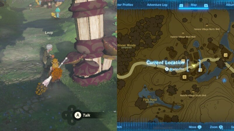 Where to find Leop in Hateno Village