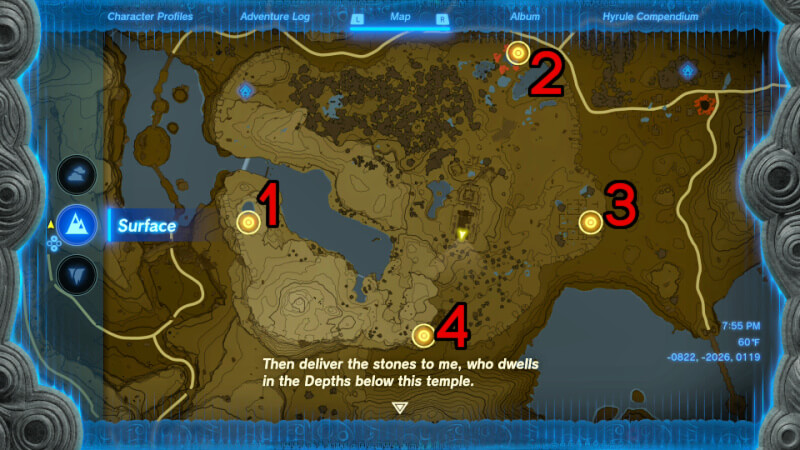 tears of the kingdom statue map