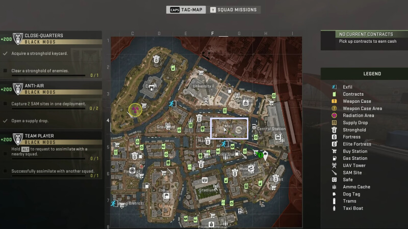 Barista's Bag Key Map Location in DMZ.