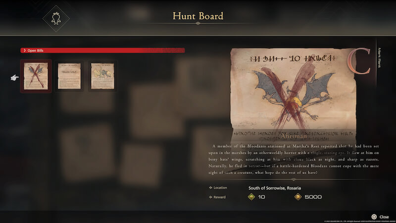 Making use of Final Fantasy 16 Hunt Board to level up fast.