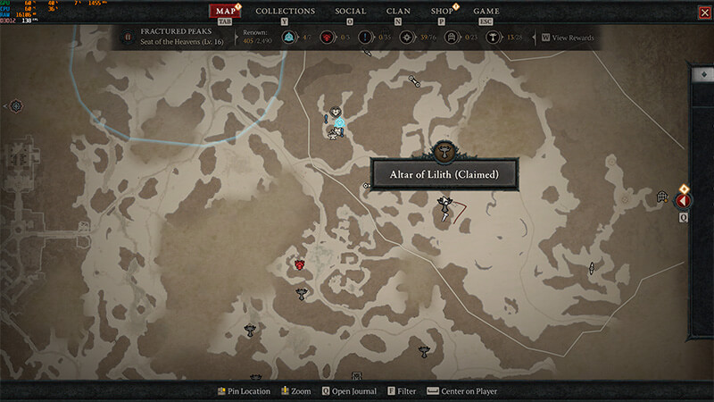 Fractured Peaks Field of Judgment