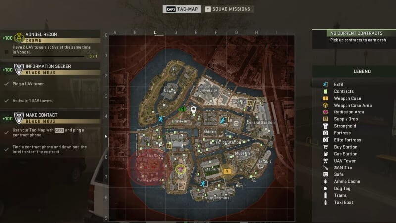 Location of Stage bag in DMZ.