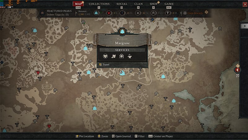 Margrave Waypoint Map