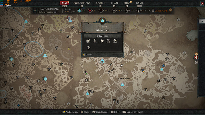 Menestad Waypoint Map