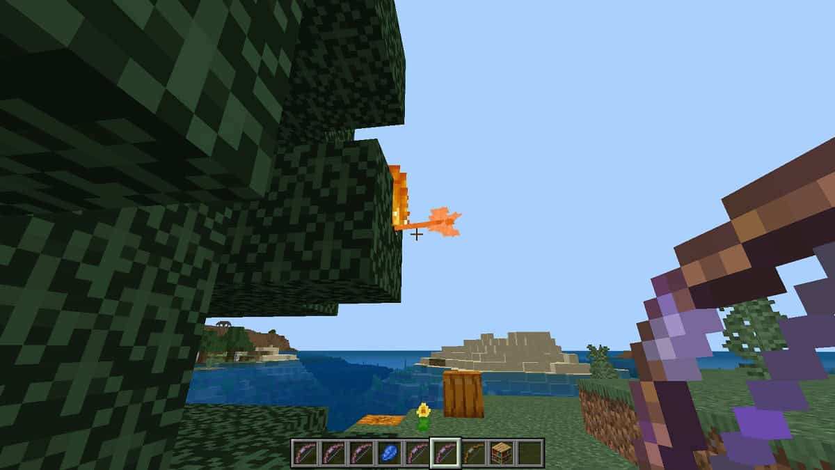 flame enchantment for bow, one of the best enchantments in minecraft