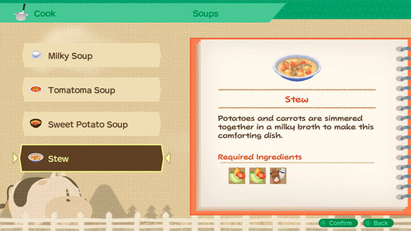 Stew Recipe in Story of Seasons a Wonderful Life