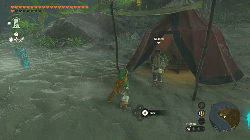 Link starting the Eventide Island shrine quest in Tears of the Kingdom