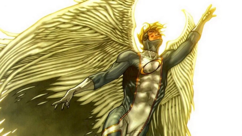 Angel flying through the air