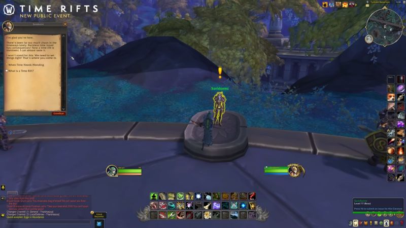 WoW Dragonflight When Time Needs Mending Quest - Soridormi location and Time Rifts