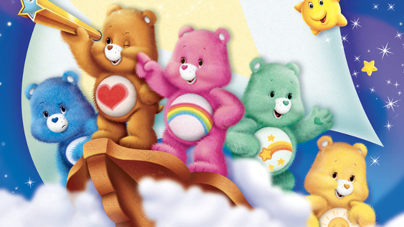 The Care Bears ride a cloud ship on the poster for The Care Bears film, based on the popular retro toys.