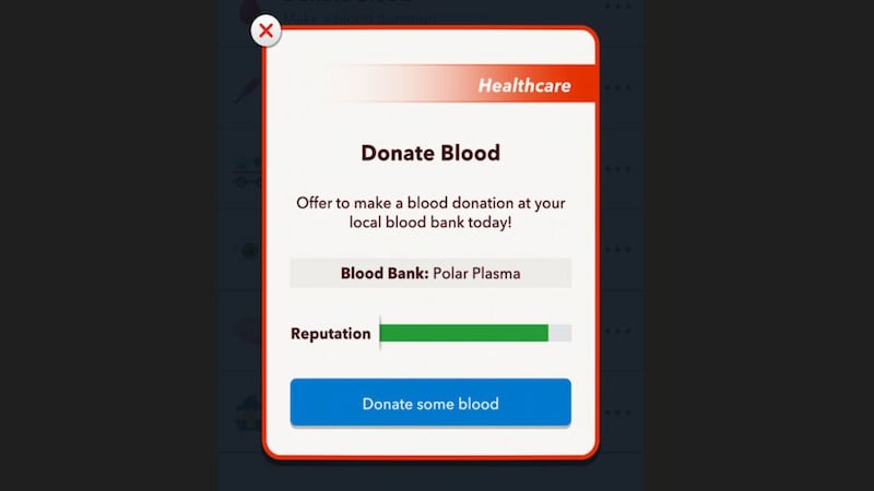 bitlife donate blood