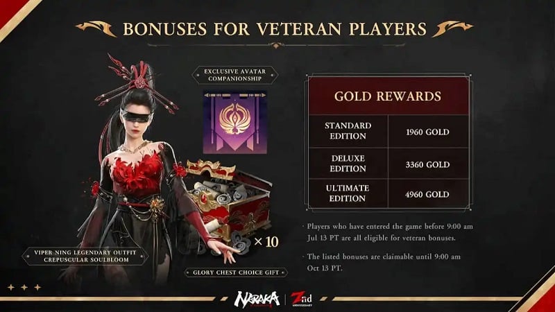 Naraka Bladepoint Veteran Players Rewards