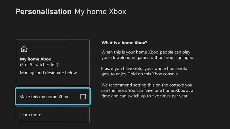 Xbox Gameshare