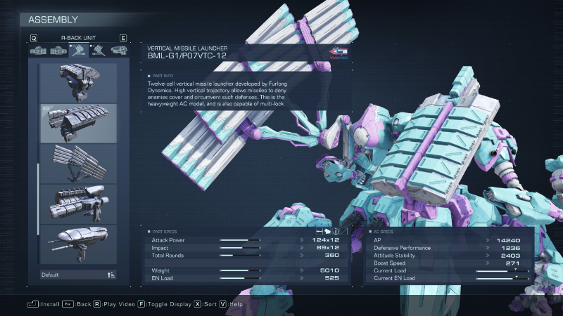 The BML missile system in AC6