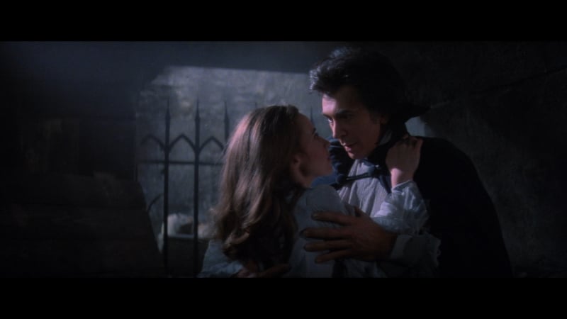 The two stars of 1979's Dracula, depicting a gentler vampire