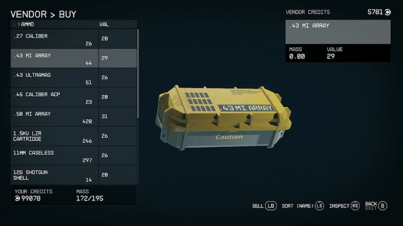 How & Where to Get More Ammo in Starfield