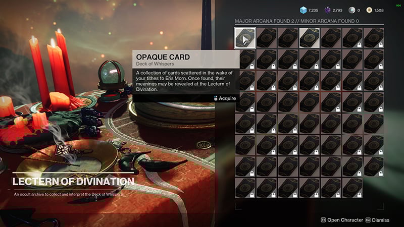 Lectern of Divination Opaque Cards