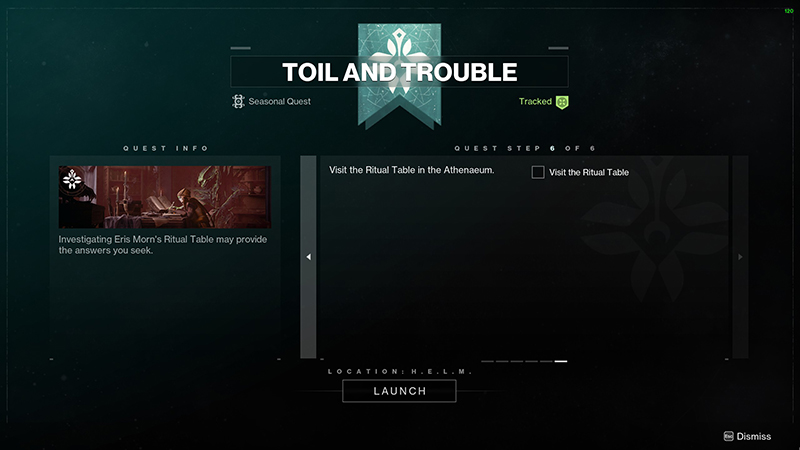 Visit the Ritual Table in Destiny 2