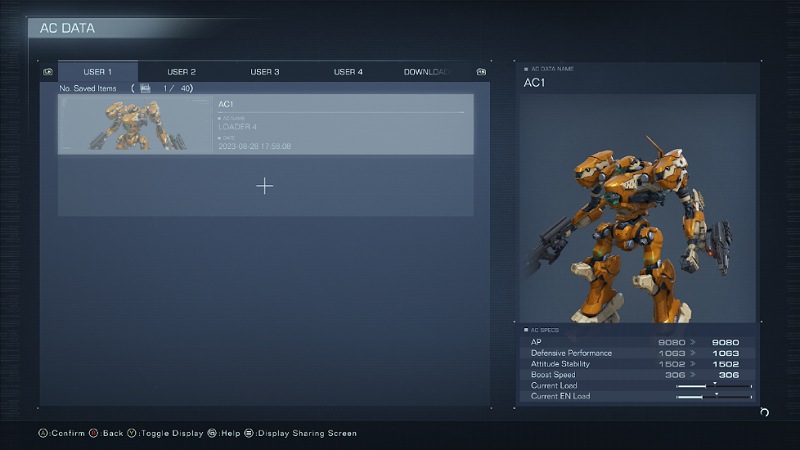 Save and Loadout Mechs