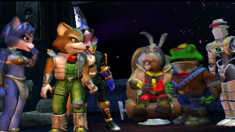 The Star Fox Crew, in a line.