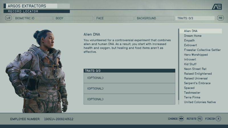all starfield traits