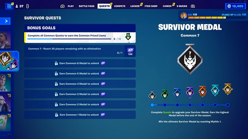 Survivor Medals Different Rarities
