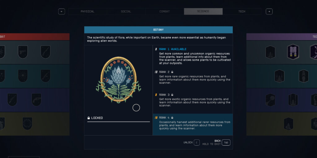 The Botany skill in Starfield