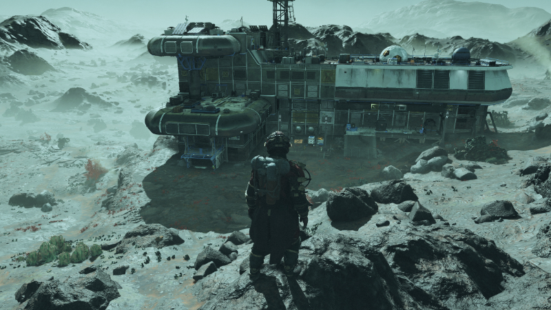 The main character cases a building in Starfield