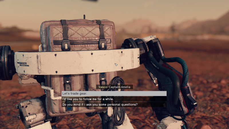 Vasco uses the player's name in Starfield