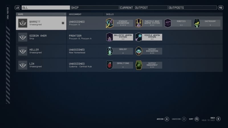 Find crew and companions Starfield