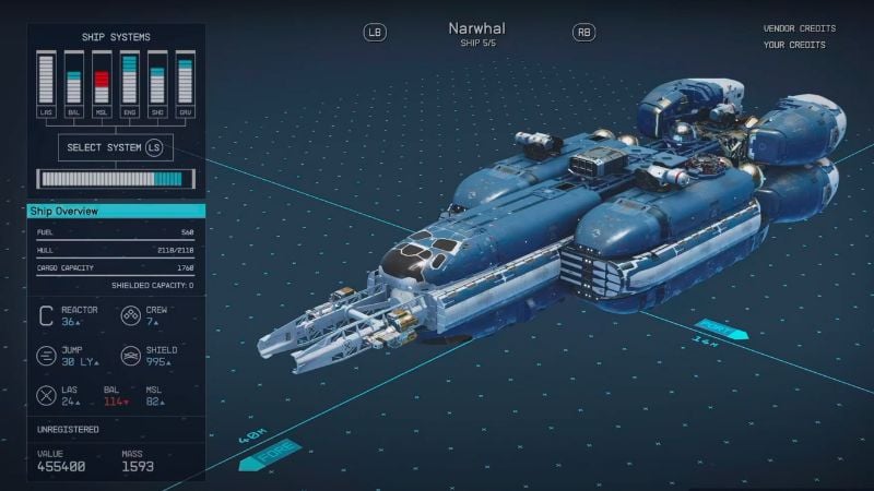 Narwhal Ship in Starfield